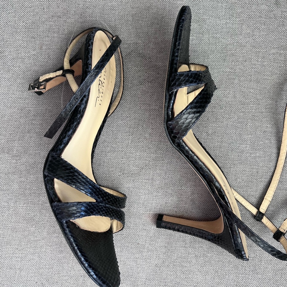 Beautiful high heels.  Snake texture.
